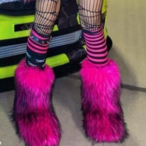 Pink Faux Fur Boots sizes 8,8.5